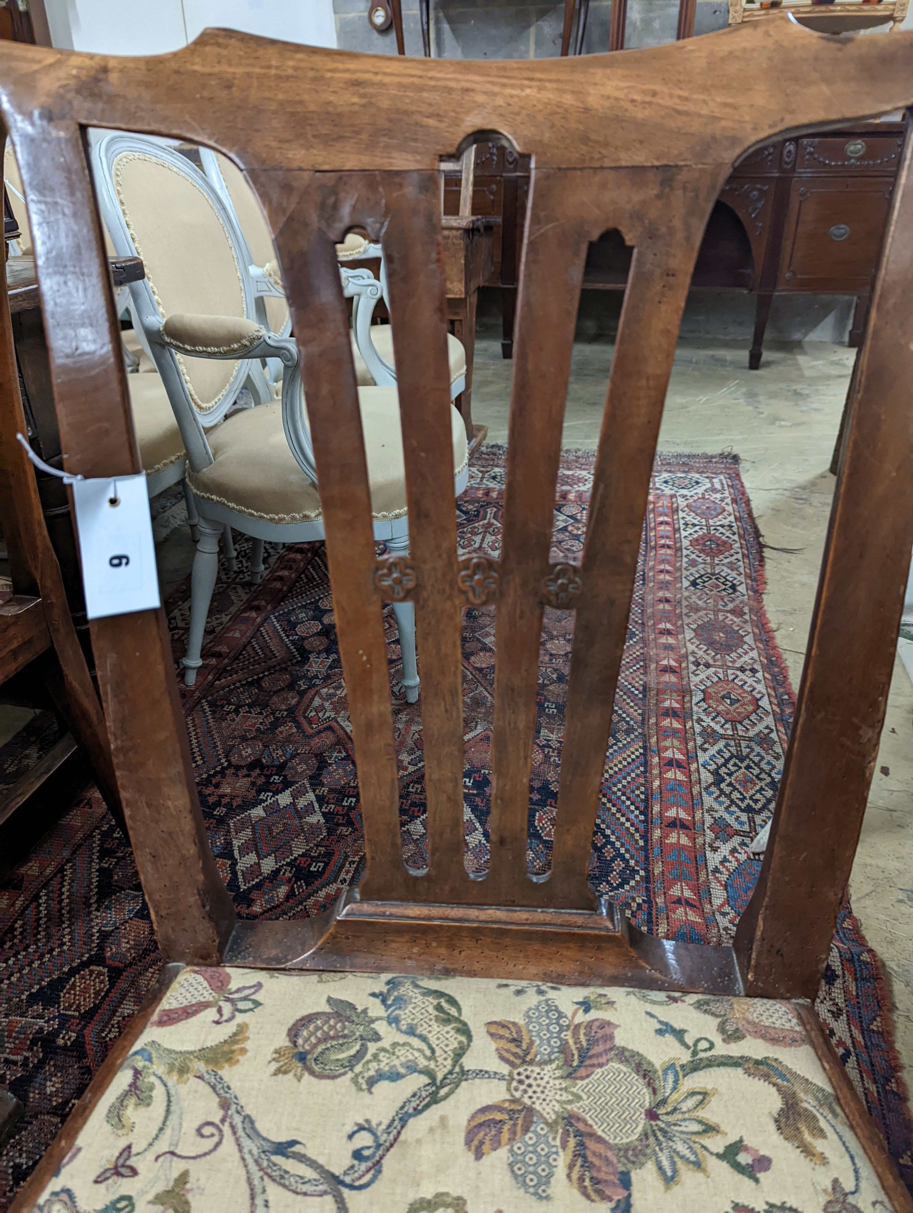 A pair of mid 18th century mahogany dining chairs